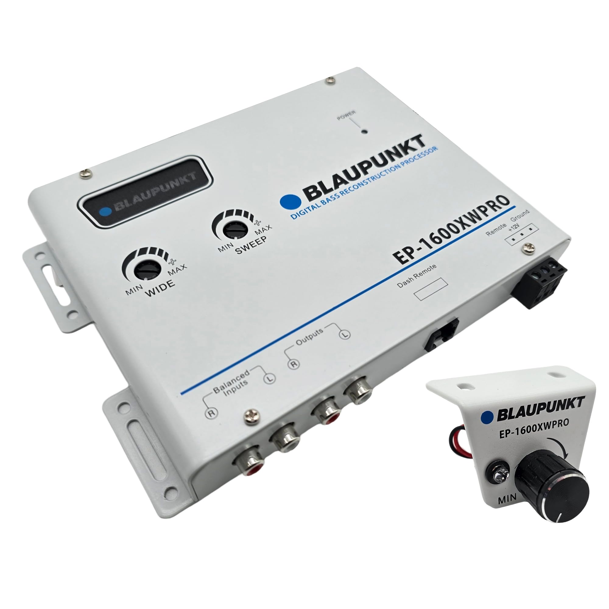 Blaupunkt EP1600XWPRO White Car Digital Bass Processor w/Remote, Parametric Bass Boost, Subsonic Filter, High Headroom PWM Power Supply, and Balanced Input Circuitry for Car Audio Systems Blaupunkt EP1600XWPRO White Car Digital Bass Processor w/Remote, Parametric Bass Boost, Subsonic Filter, High Headroom PWM Power Supply, and Balanced Input Circuitry for Car Audio Systems